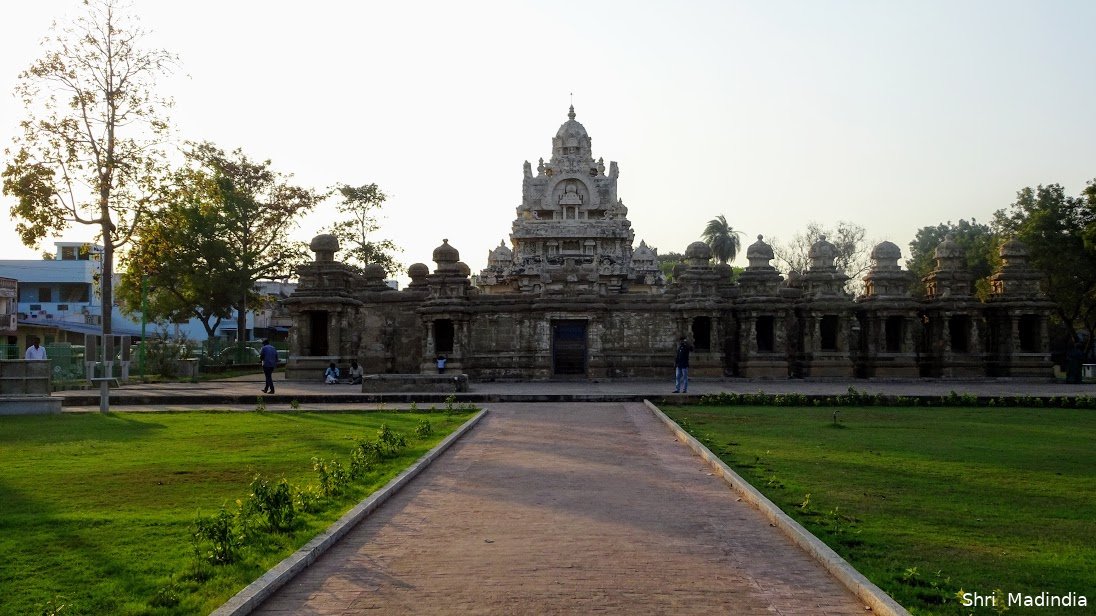 Temple de Kailasanathar à Kanchipuram, plus ancien temple dravidien dédié à Shiva, Tamil Nadu, Inde.